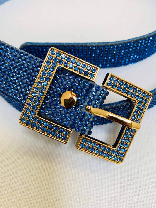 Blauer weicher Glitzergürtel