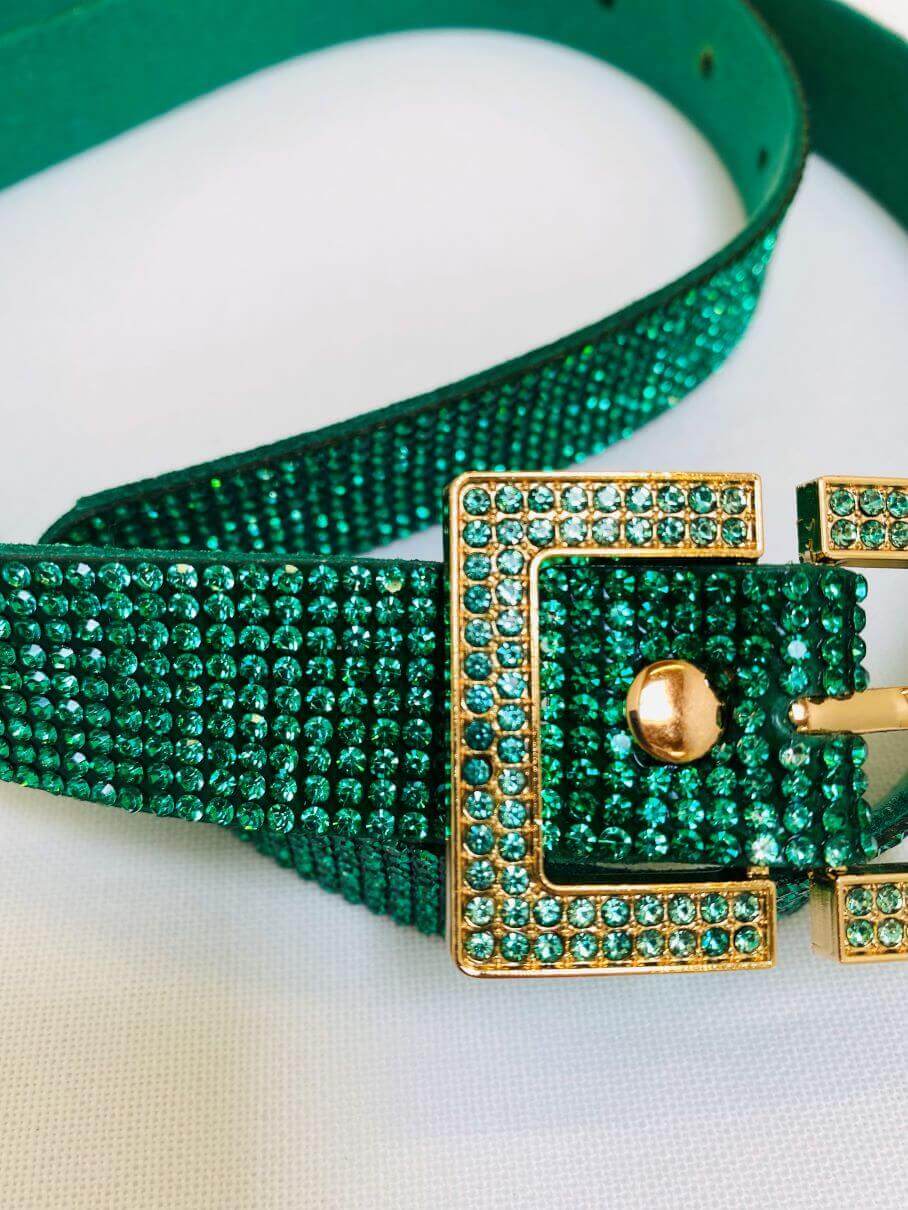 Grüner weicher Glitzergürtel