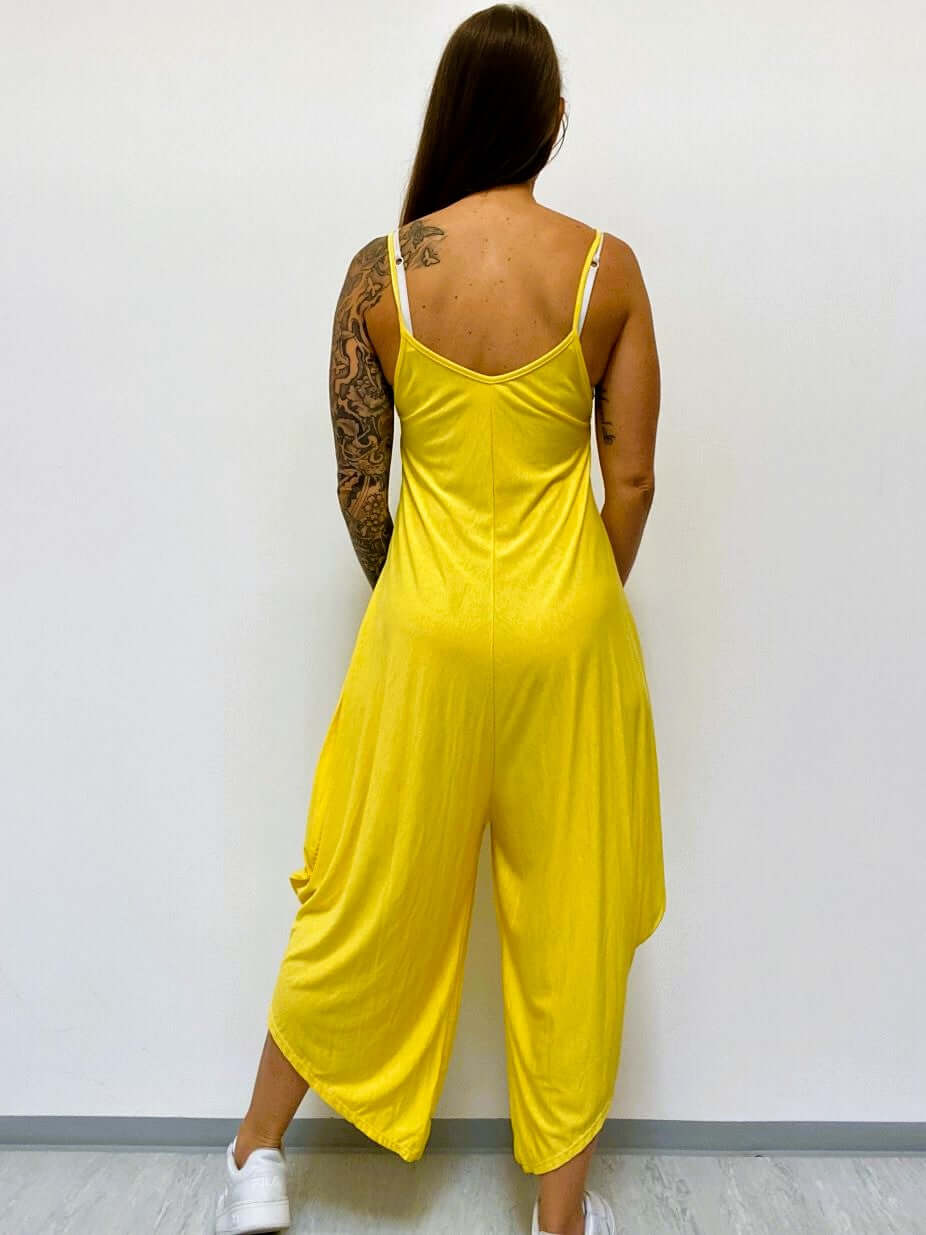 Einfarbiger Jumpsuit mit Spaghettiträgern