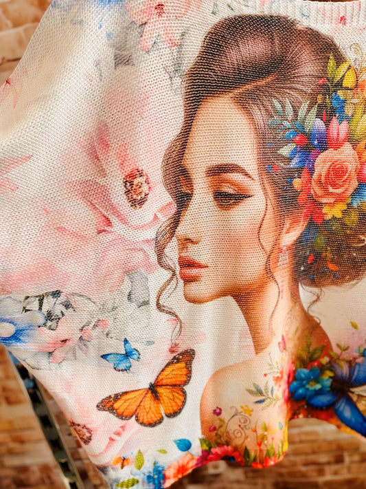 Langarm Netzpullis mit bunten Motiven