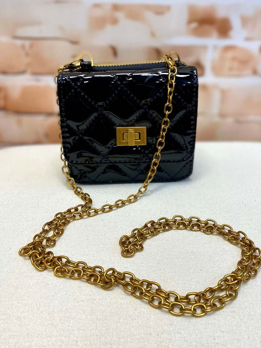 Kleine schwarze Umhängetasche