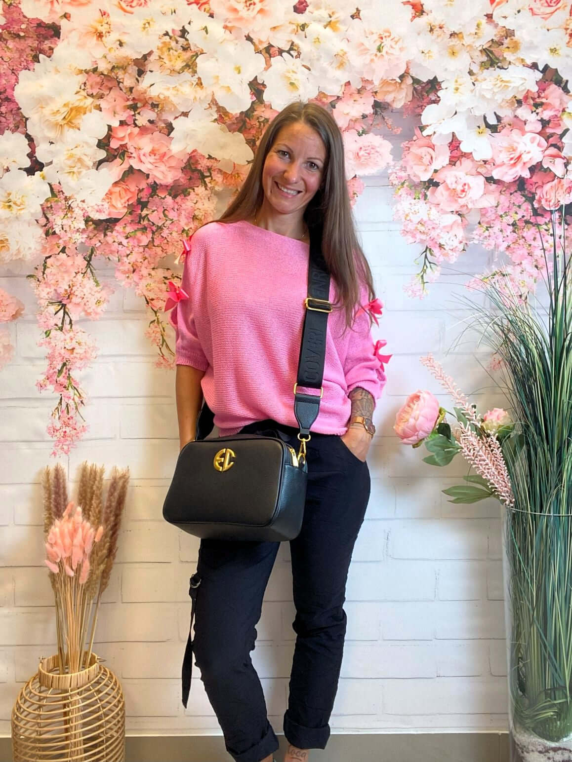 Schwarze große Umhängetasche