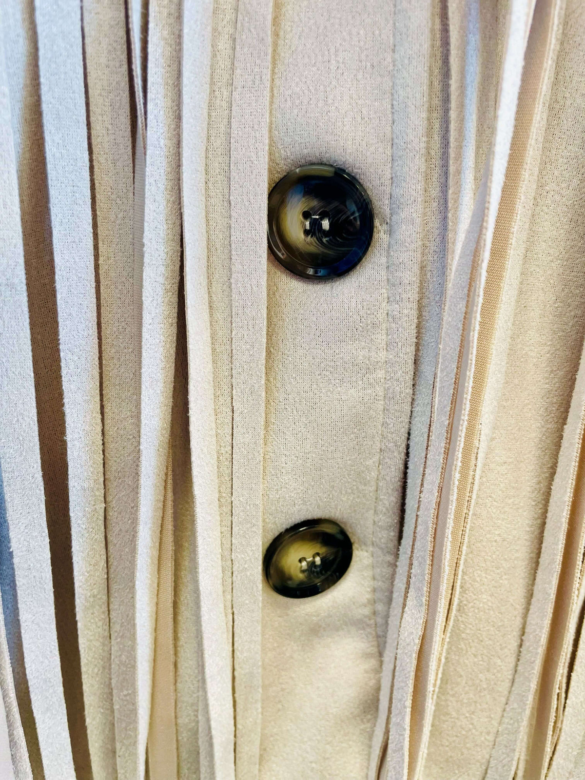 Kurze Rauleder/Veloursjacke mit Fransen