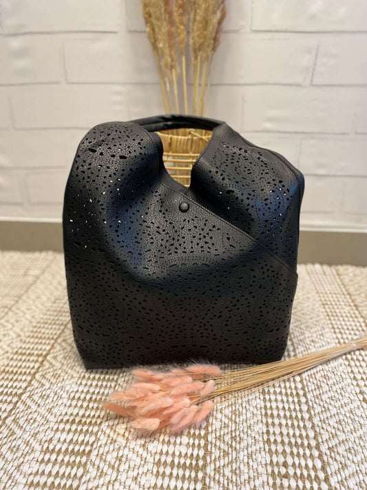 Gelochte Beuteltasche mit Innentasche - 2 in 1 Set