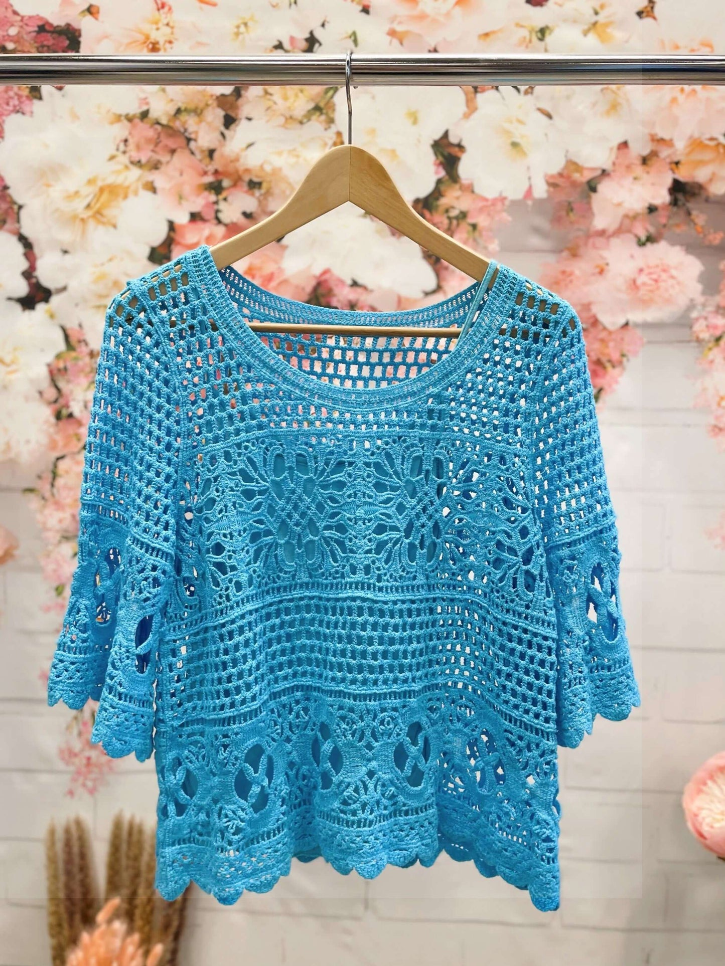 Netzbluse/Häkelbluse mit Top