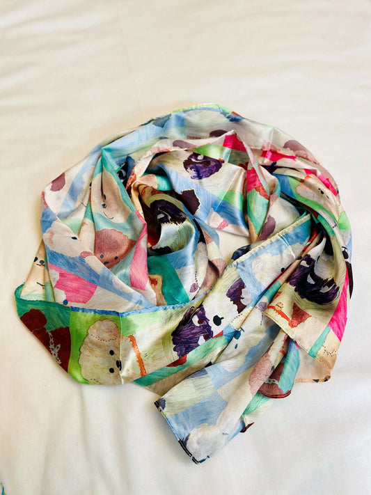 Seidiges Halstuch mit Print