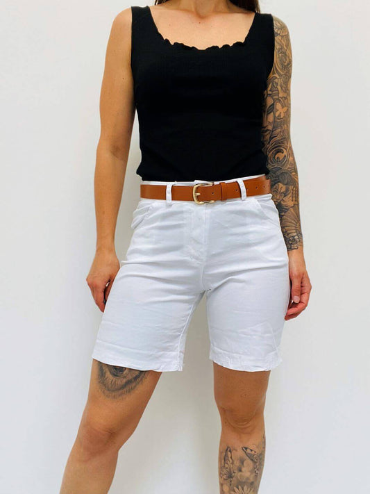 Kurze Baumwoll-Short mit Zippverschluss