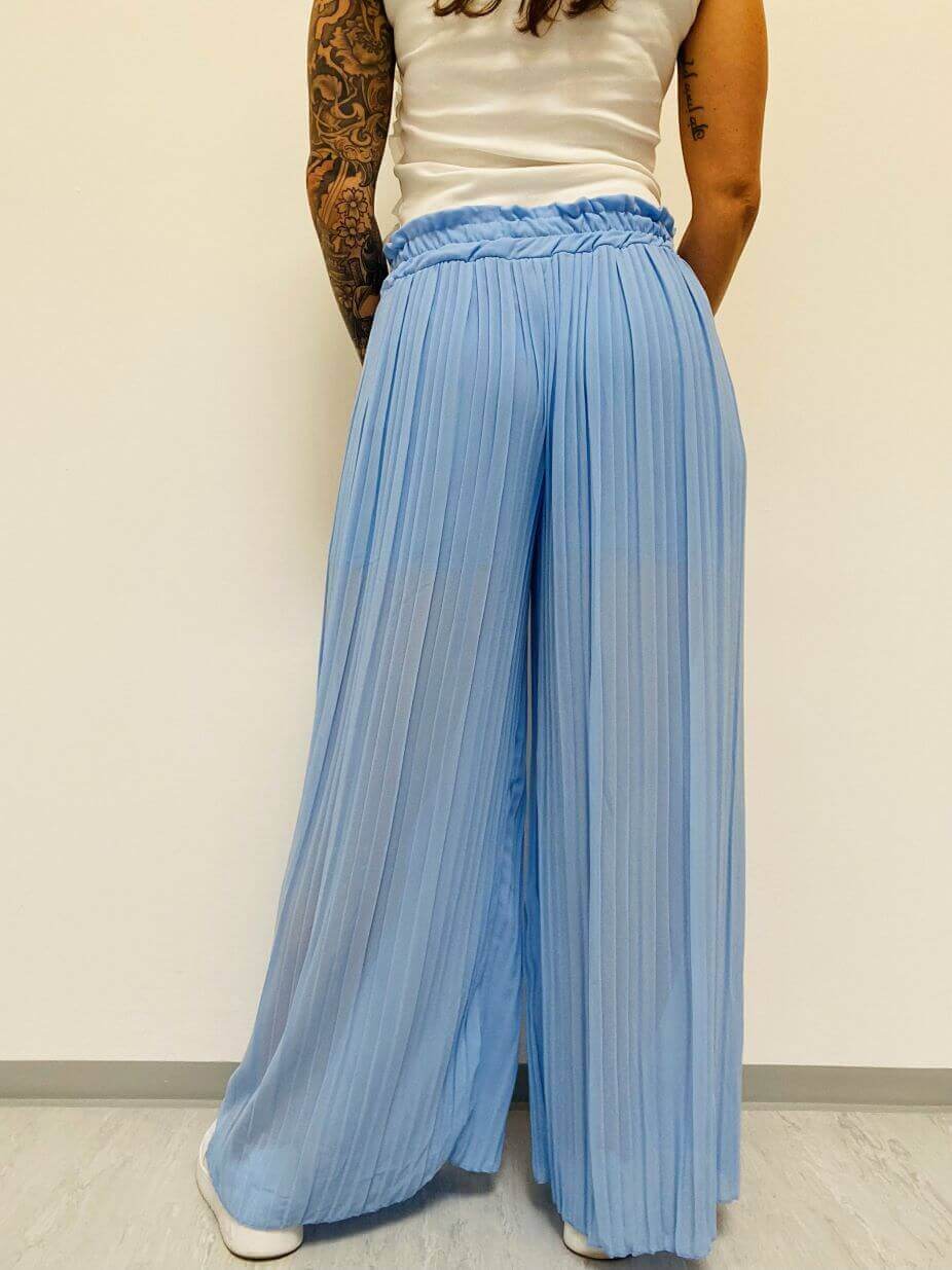 Transparente lange Plissee-Hose