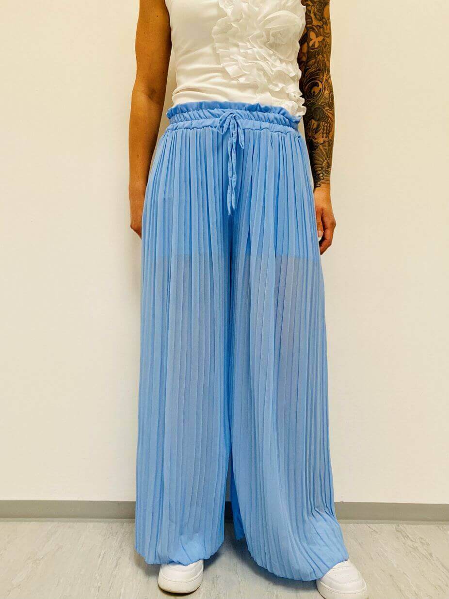 Transparente lange Plissee-Hose
