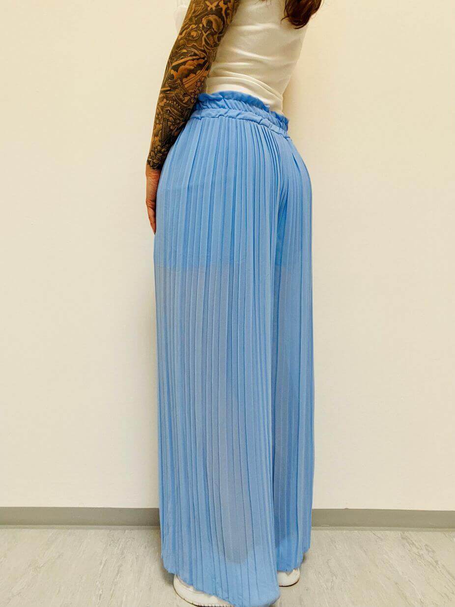 Transparente lange Plissee-Hose