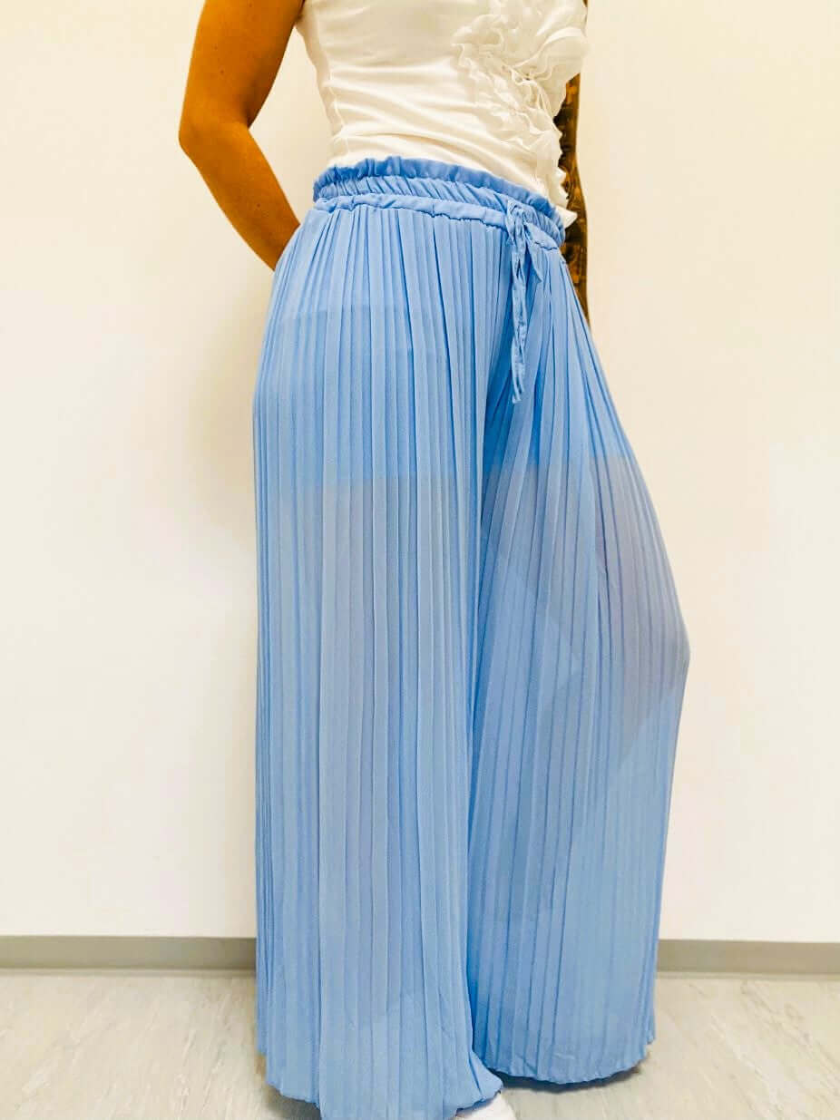Transparente lange Plissee-Hose