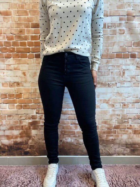 Schwarze elegante Jeans mit Sternchen - Slim Fit