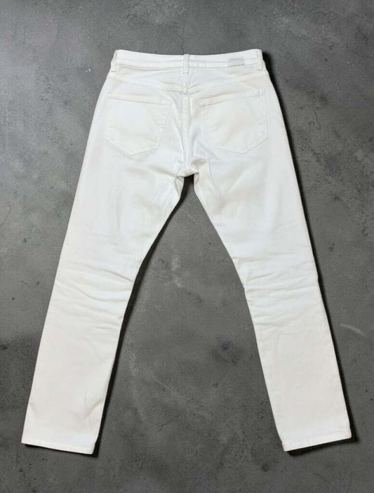 Weiße Sexy S. Woman Baggy Jeans "Blume" - 7/8