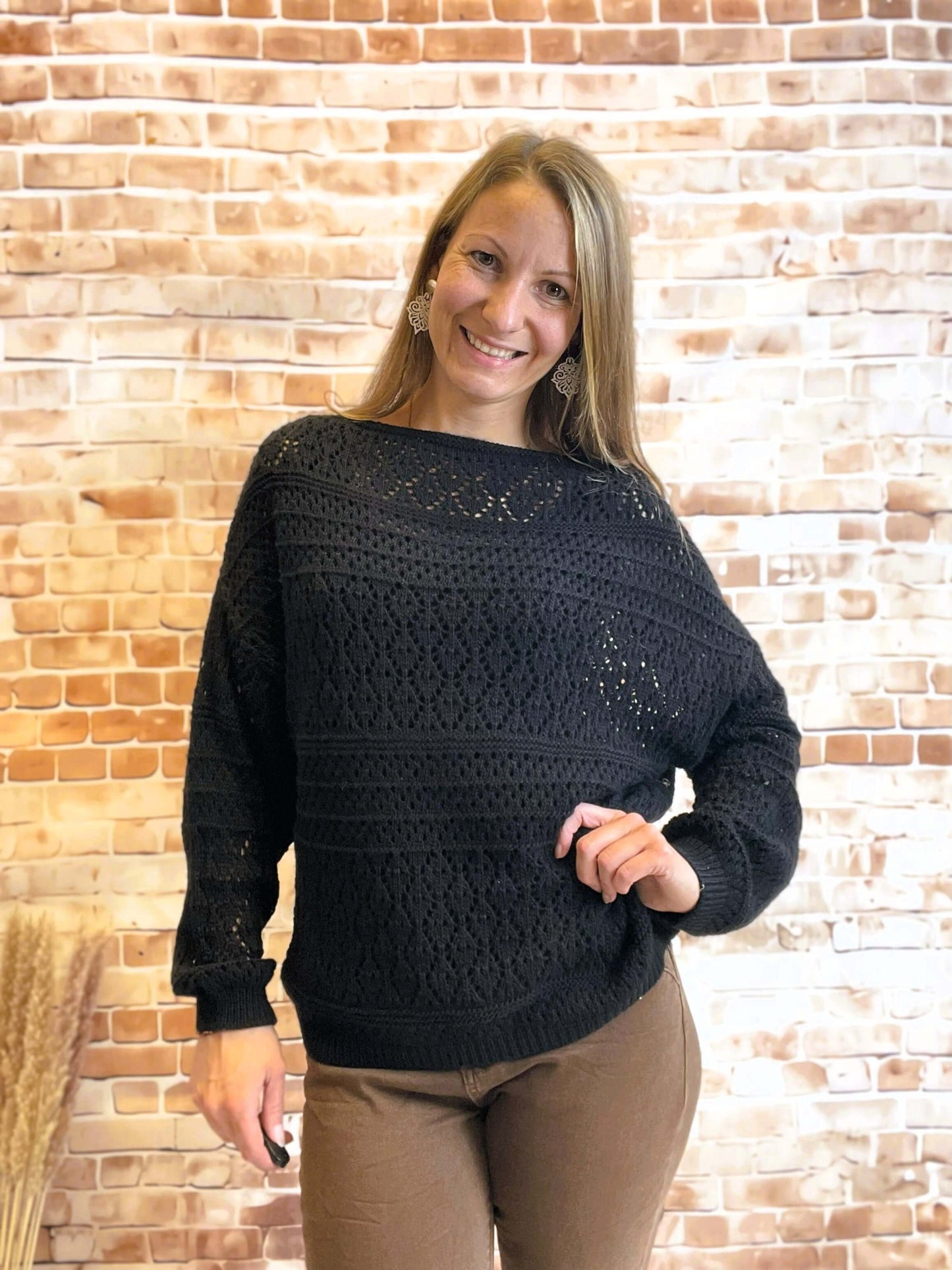 Stylischer Netz-Oversize Pullover