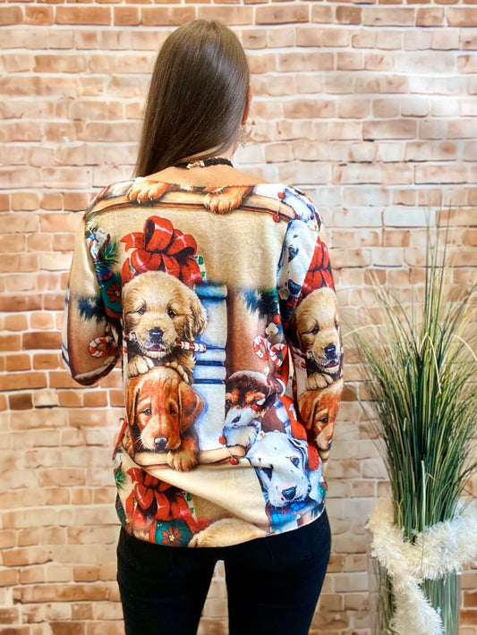 Kuschelige Langarmshirts mit buntem Weihnachtsmotiv