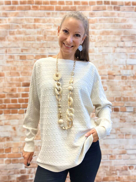 Lässiger Pullover mit Fledermausärmeln