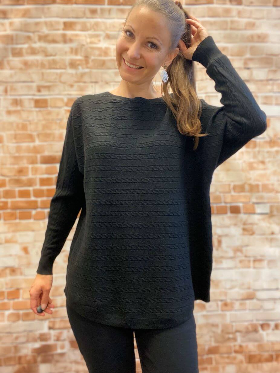 Lässiger Pullover mit Fledermausärmeln