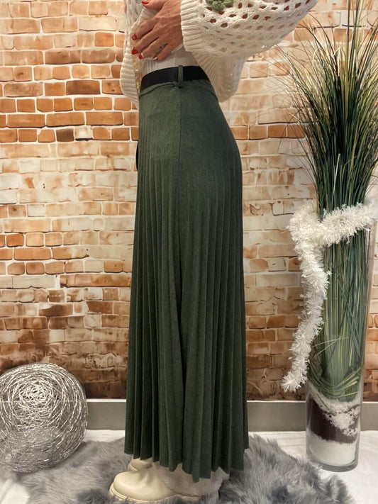 Langer Plissee-Rock aus Viskose