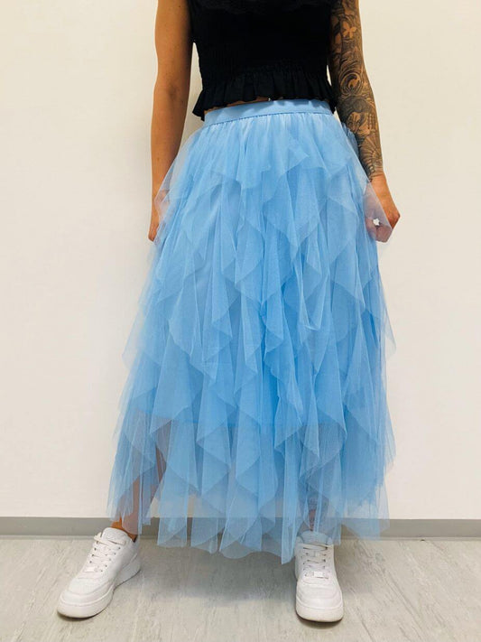 Auffälliger moderner Mesh-Rock mit Rüschen