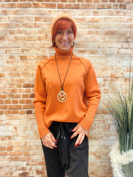 Einfarbiger Rollkrangenpullover