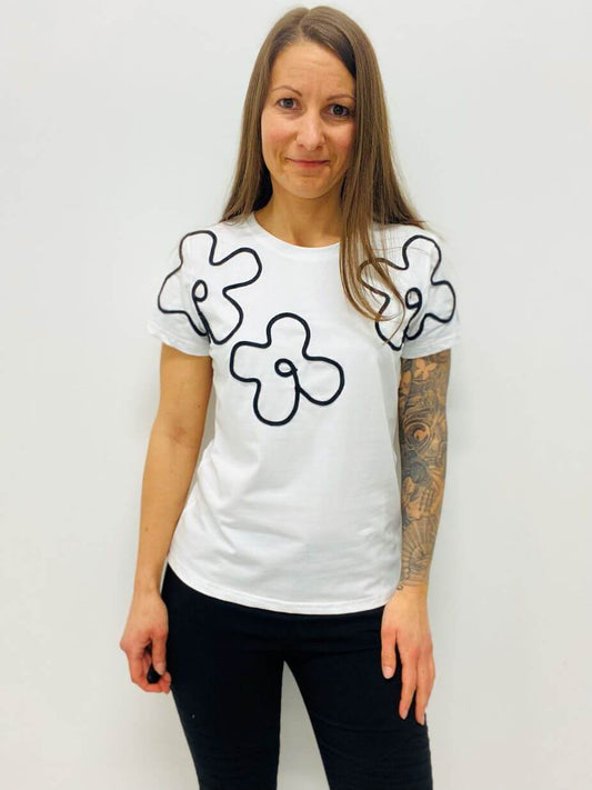 Kurzarmshirt mit Blumenmotiv