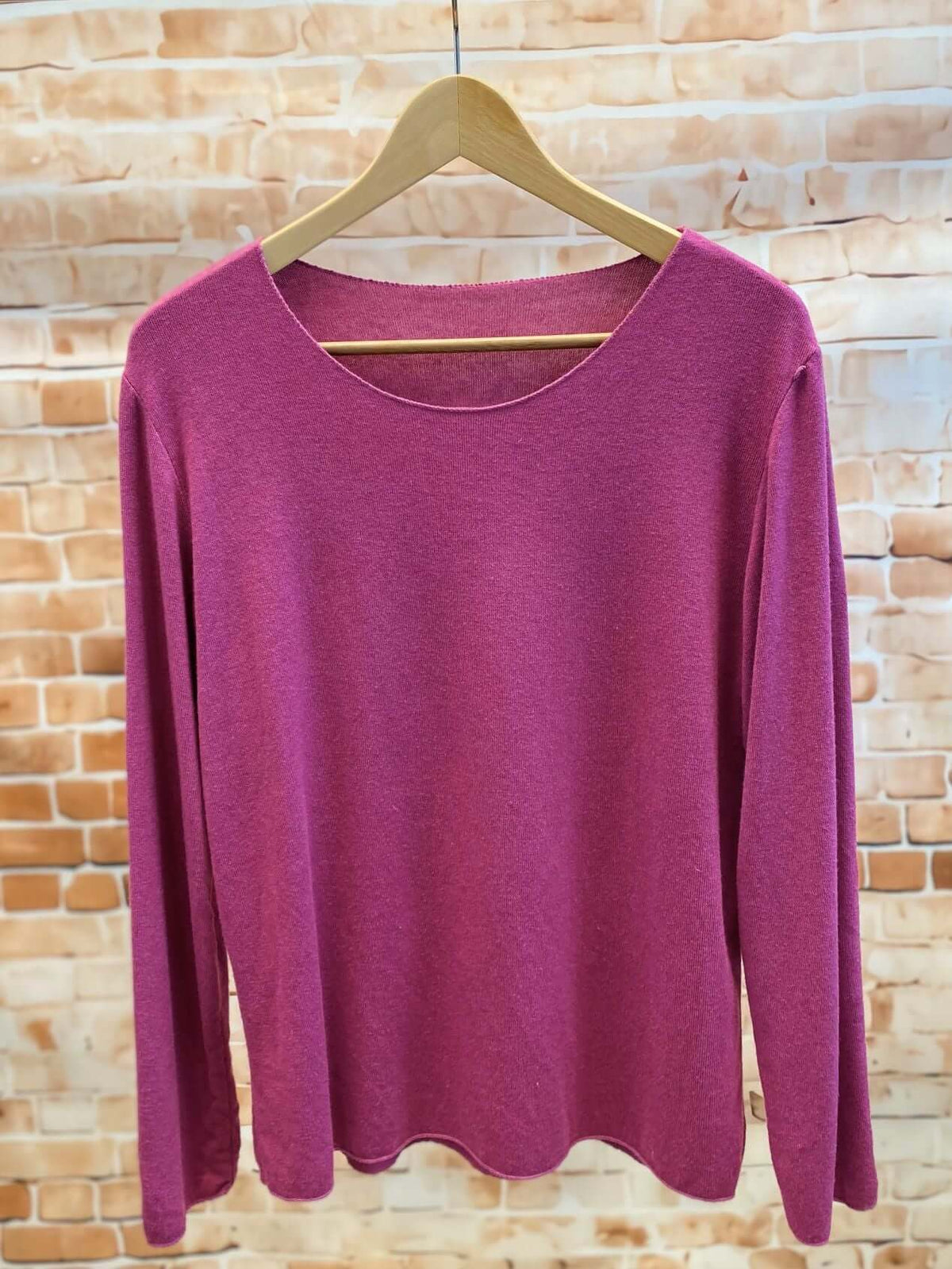 Weiches meliertes Langarmshirt - Gr. M