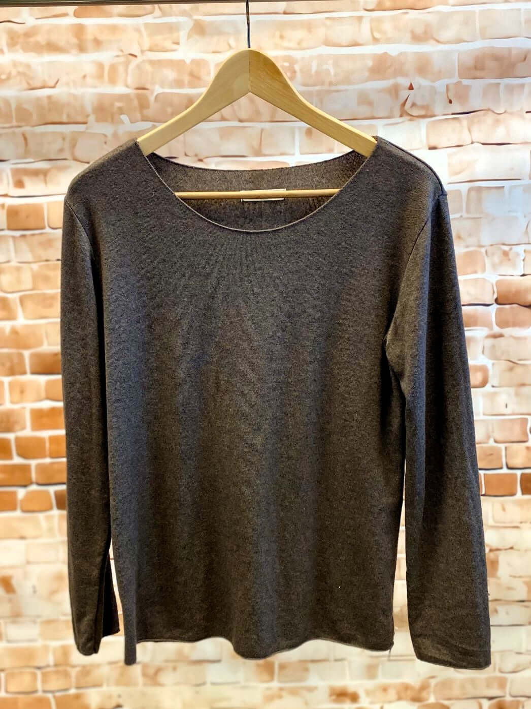 Weiches meliertes Langarmshirt - Gr. M