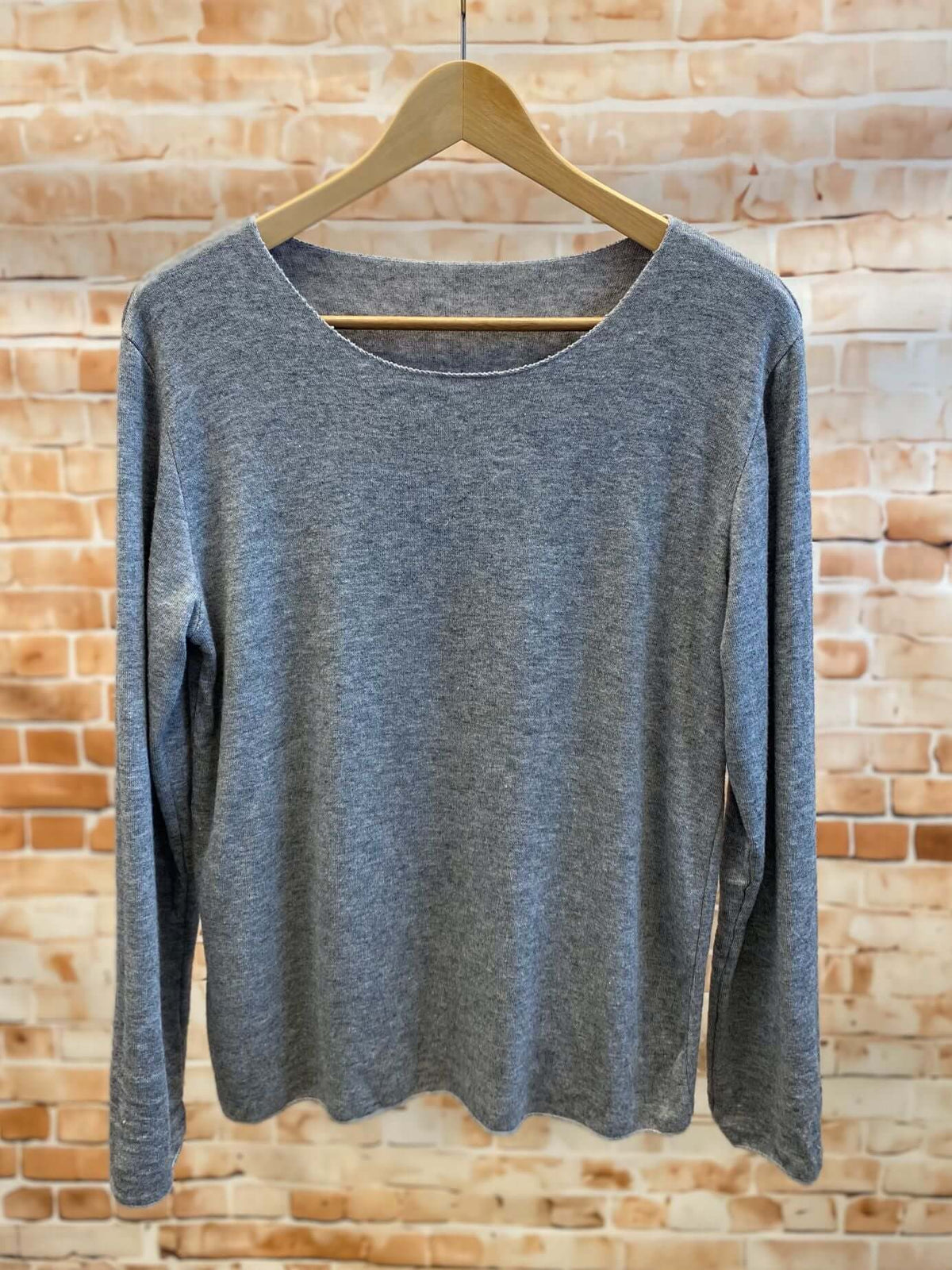 Weiches meliertes Langarmshirt - Gr. M