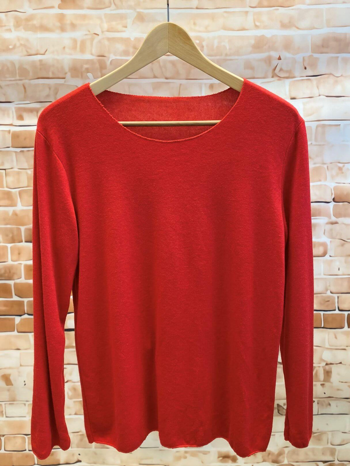 Weiches meliertes Langarmshirt - Gr. M