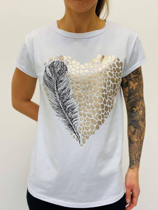 Baumwollshirt mit Herzaufdruck