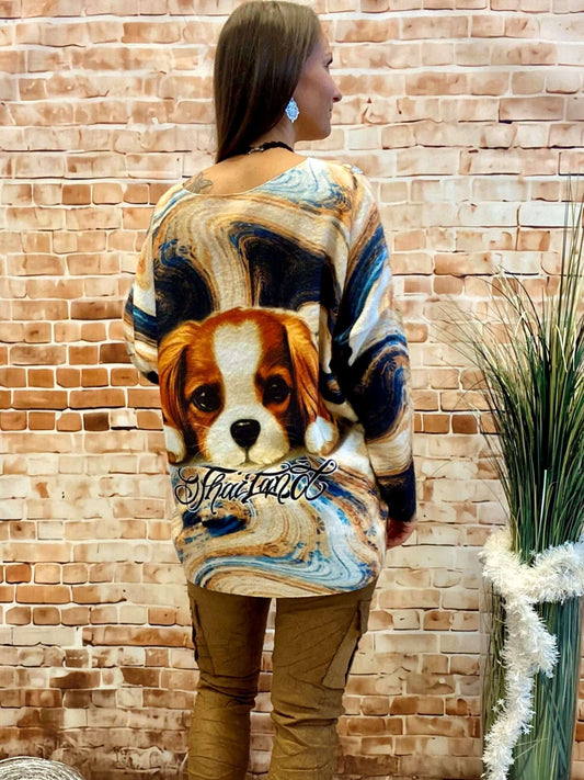 Weiches Langarmshirt mit Hundemotiv