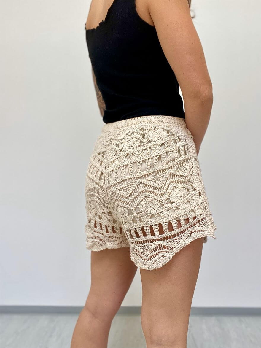 Häkelshorts mit Gummibund