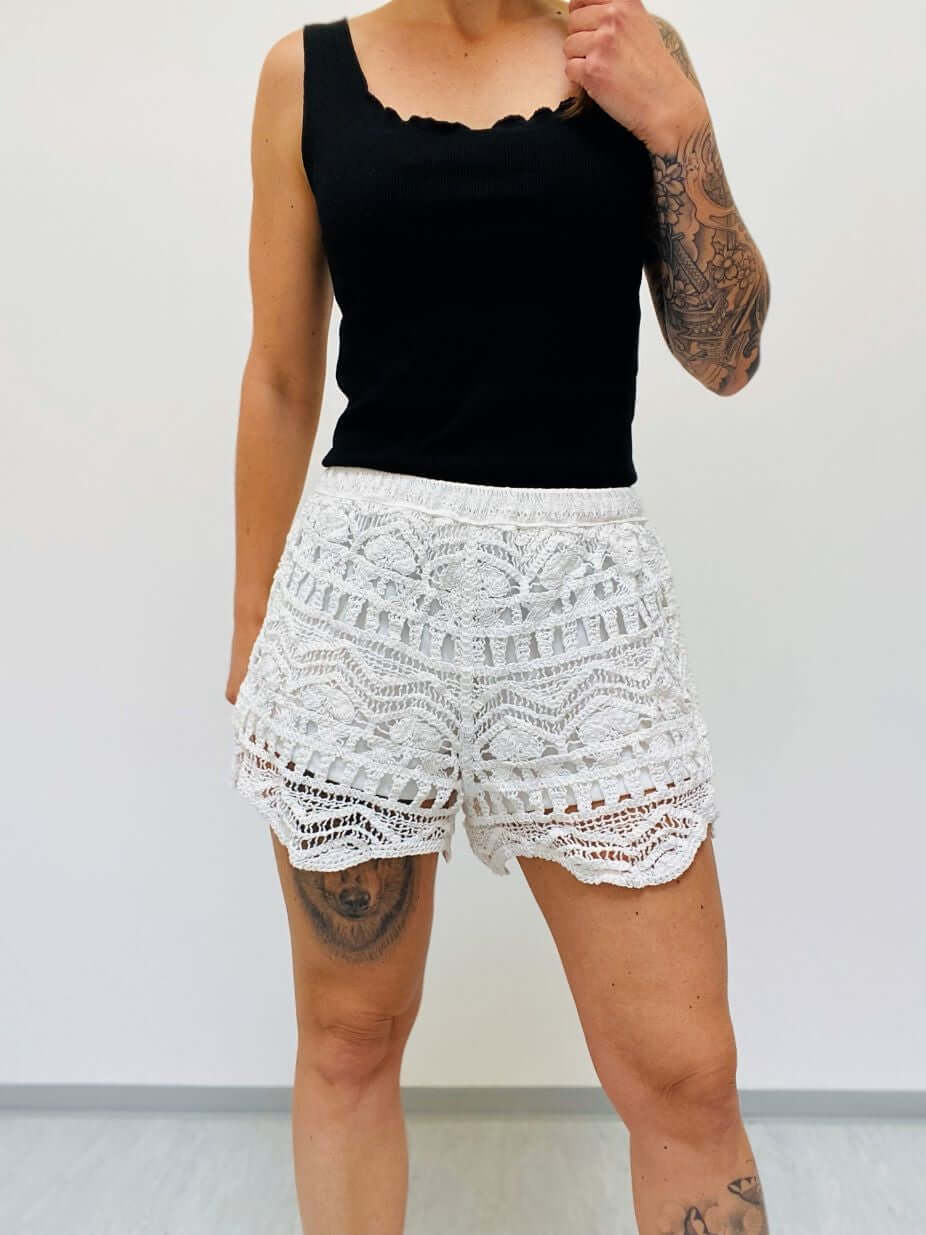 Häkelshorts mit Gummibund
