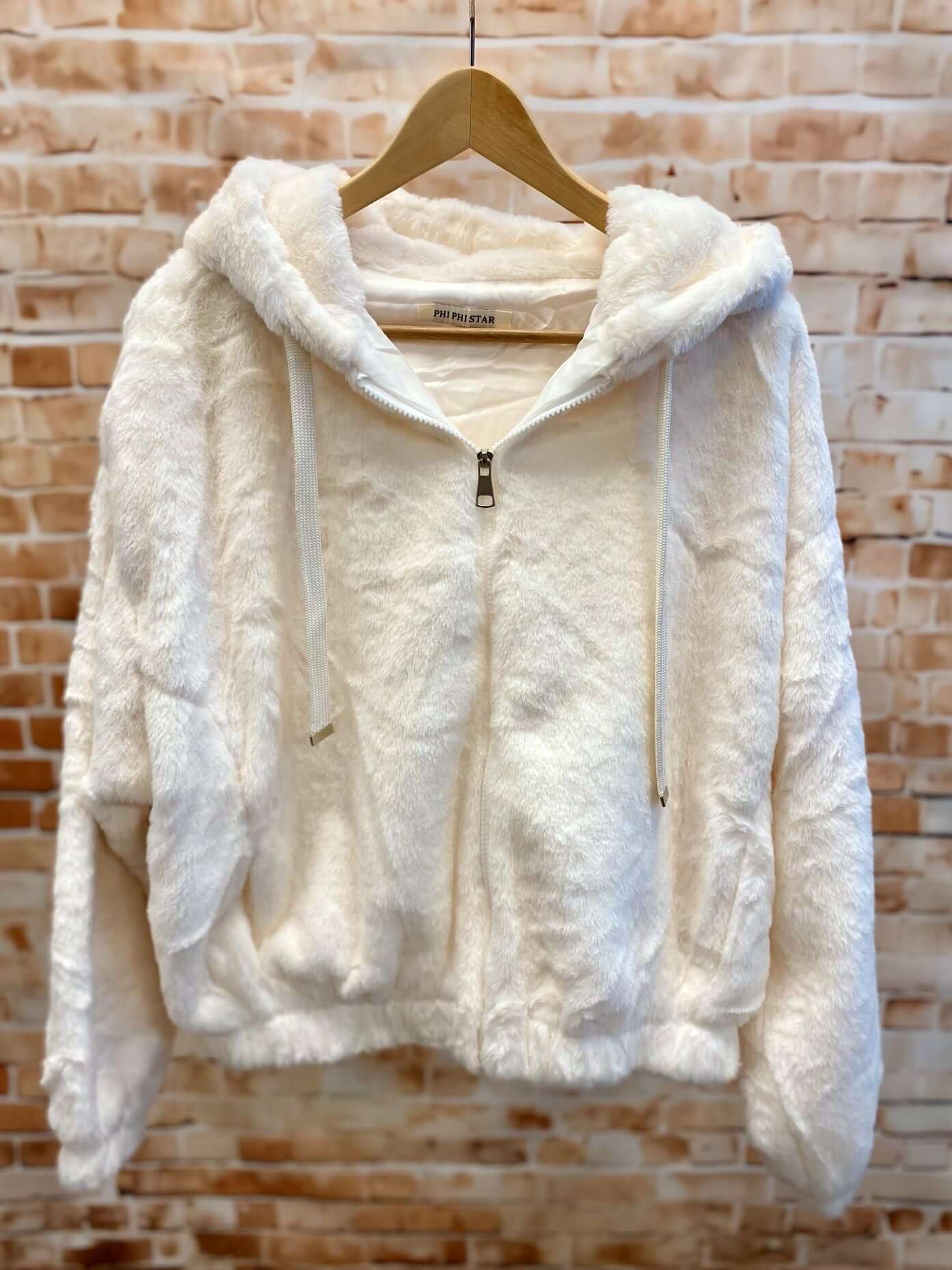 Kuschelige Teddy Jacke mit Kapuze