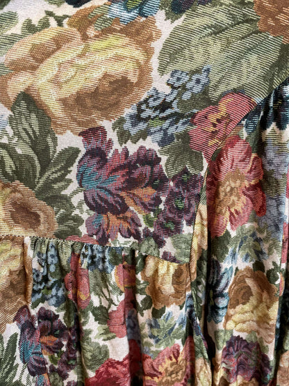 Blumen-Bluse mit Seidenanteil