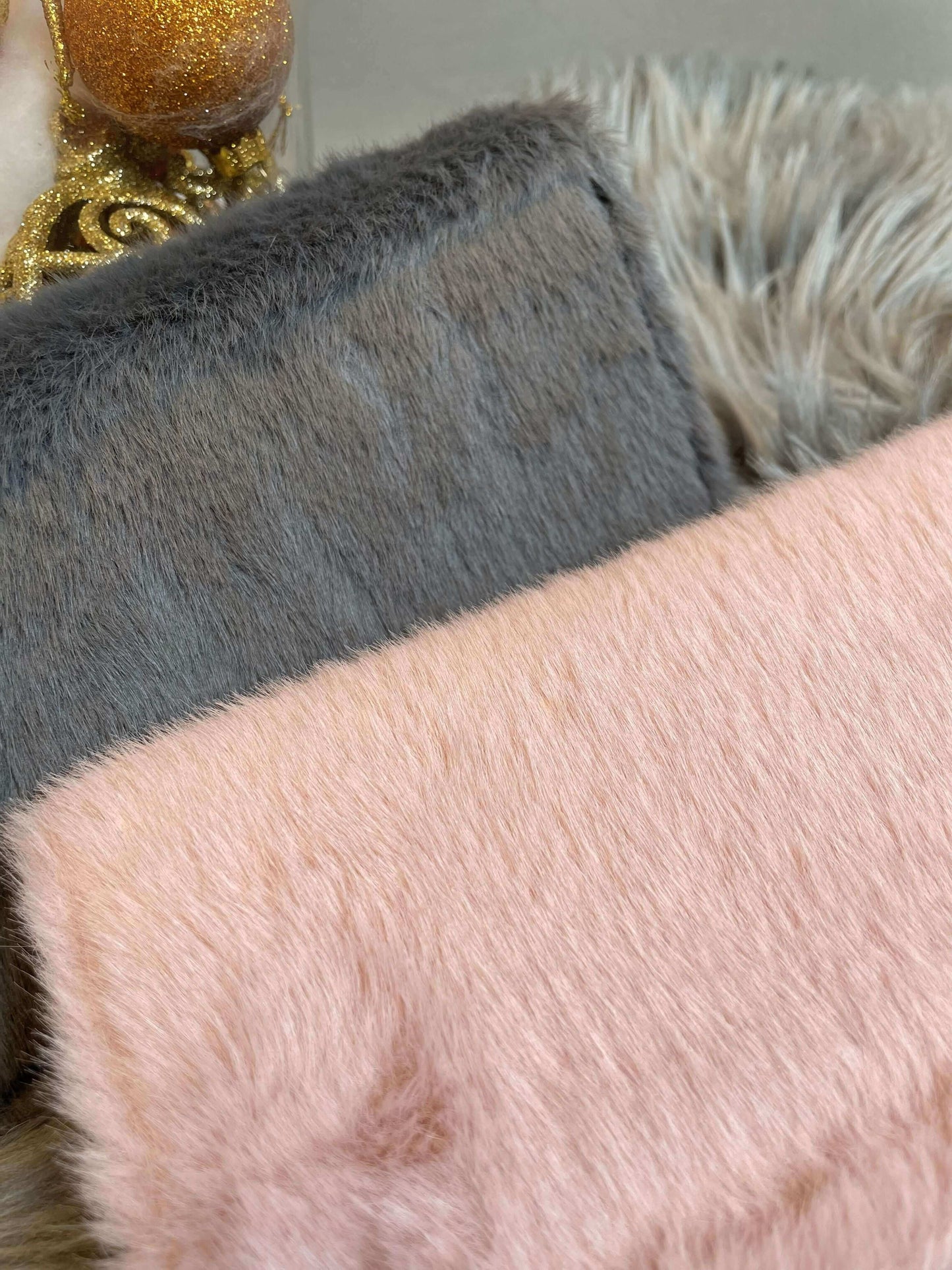 Plüsch Geldbörse mit Zipp - Einfarbig