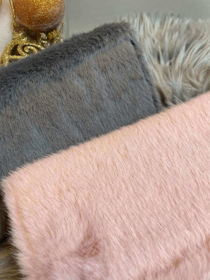 Plüsch Geldbörse mit Zipp - Einfarbig