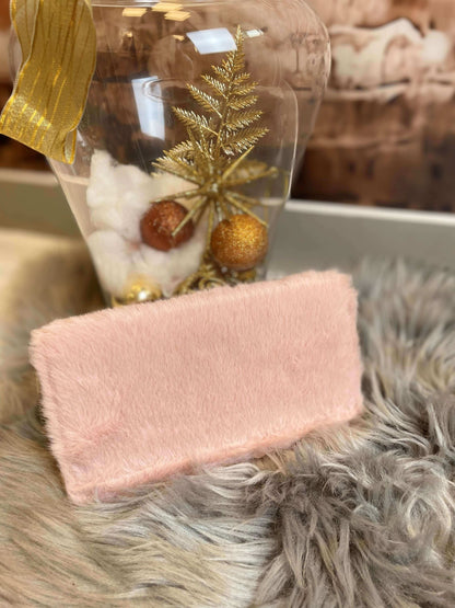 Plüsch Geldbörse mit Zipp - Einfarbig