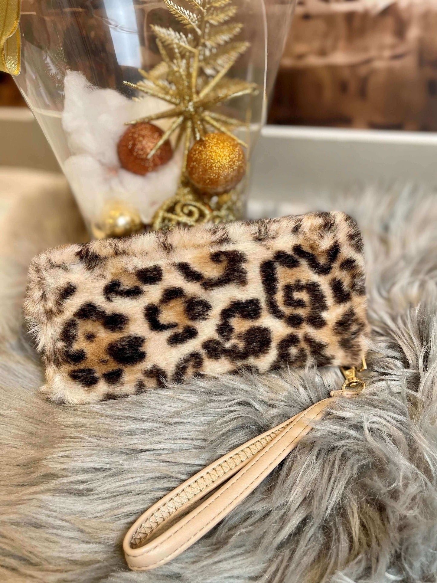 Plüsch Geldbörse mit Zipp - Leoprint