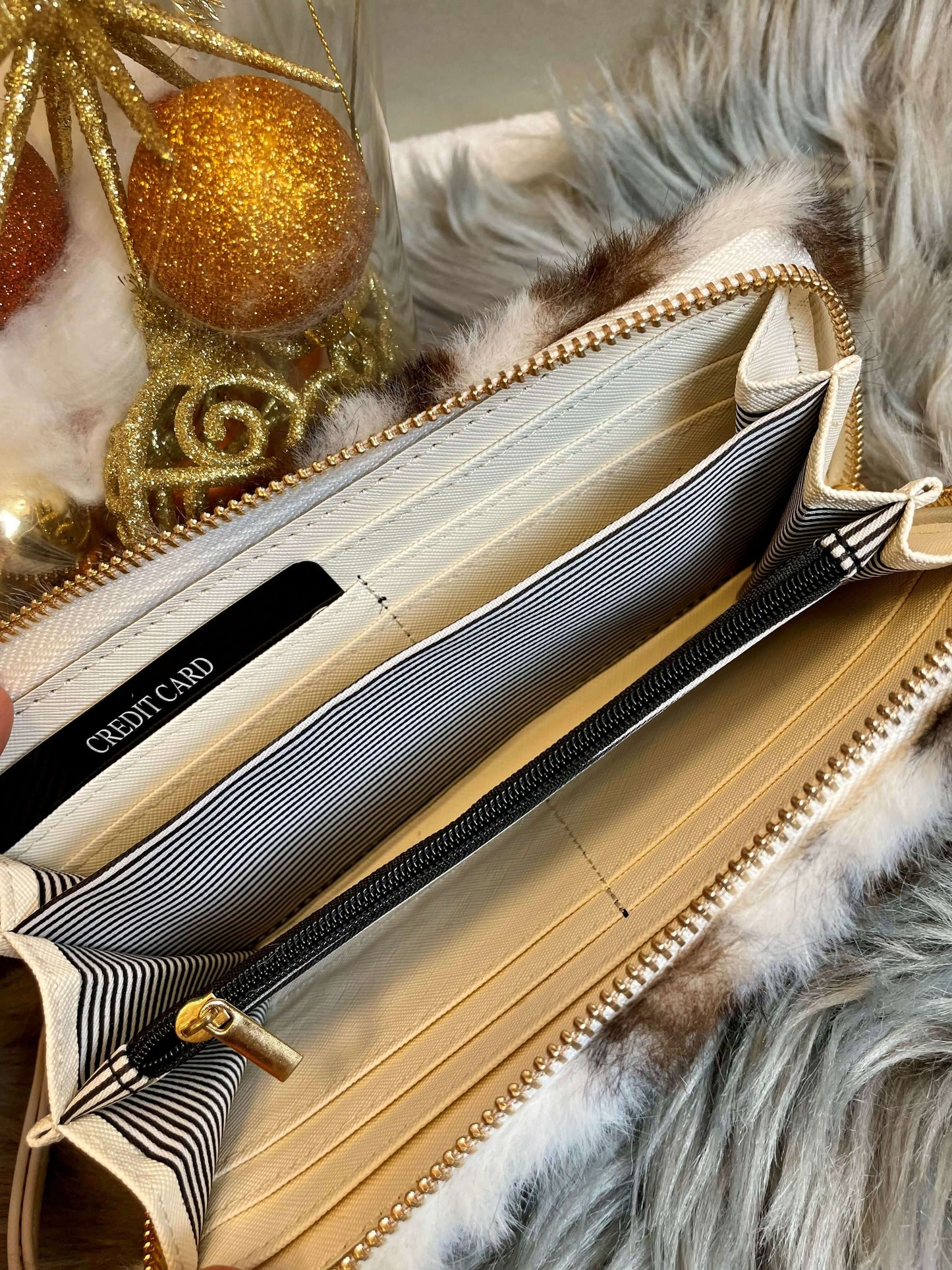 Plüsch Geldbörse mit Zipp - Leoprint