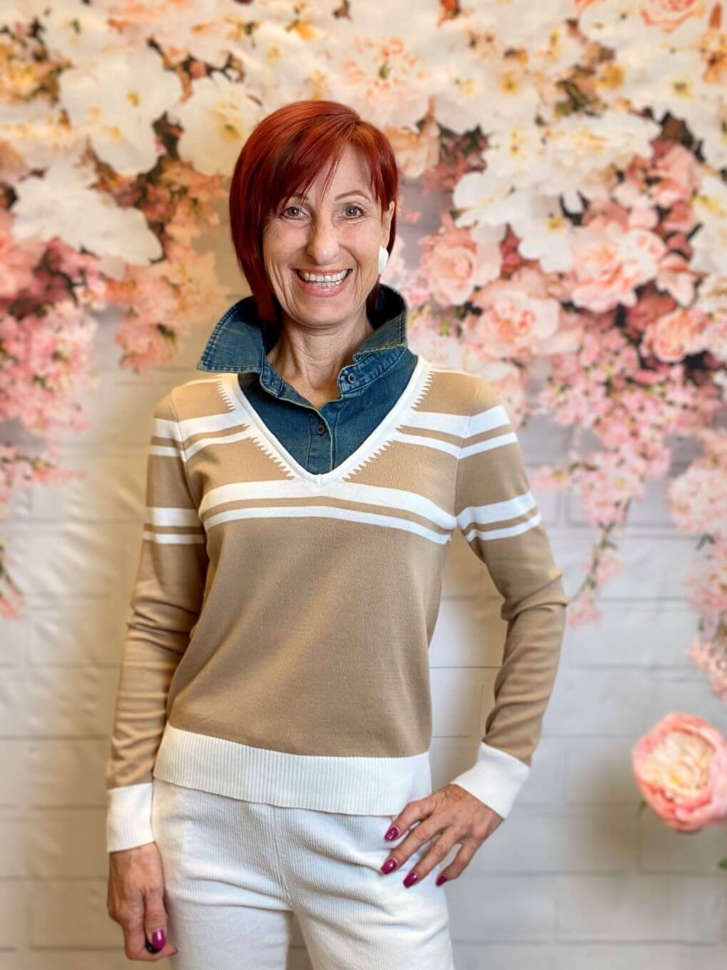 Langarmshirt mit Jeanskragen