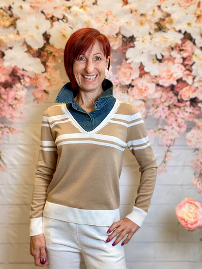 Langarmshirt mit Jeanskragen