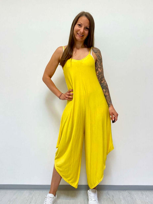 Einfarbiger Jumpsuit mit Spaghettiträgern