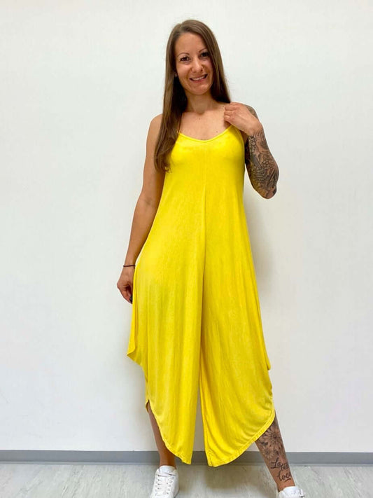 Einfarbiger Jumpsuit mit Spaghettiträgern