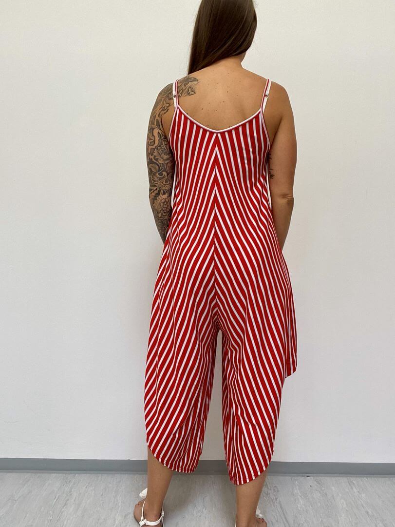 Gestreifter Jumpsuit mit Spaghettiträgern