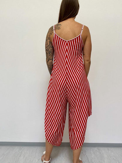 Gestreifter Jumpsuit mit Spaghettiträgern