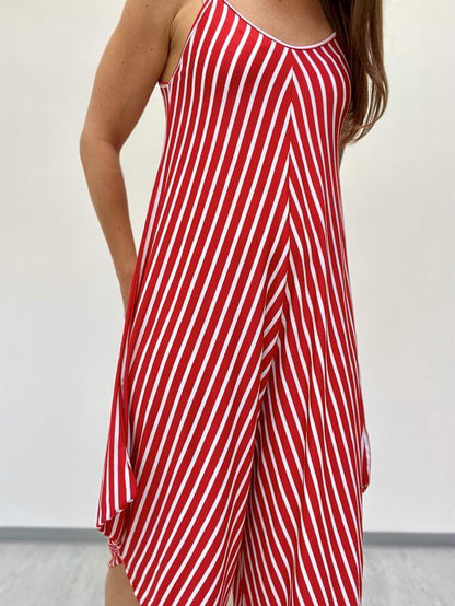 Gestreifter Jumpsuit mit Spaghettiträgern