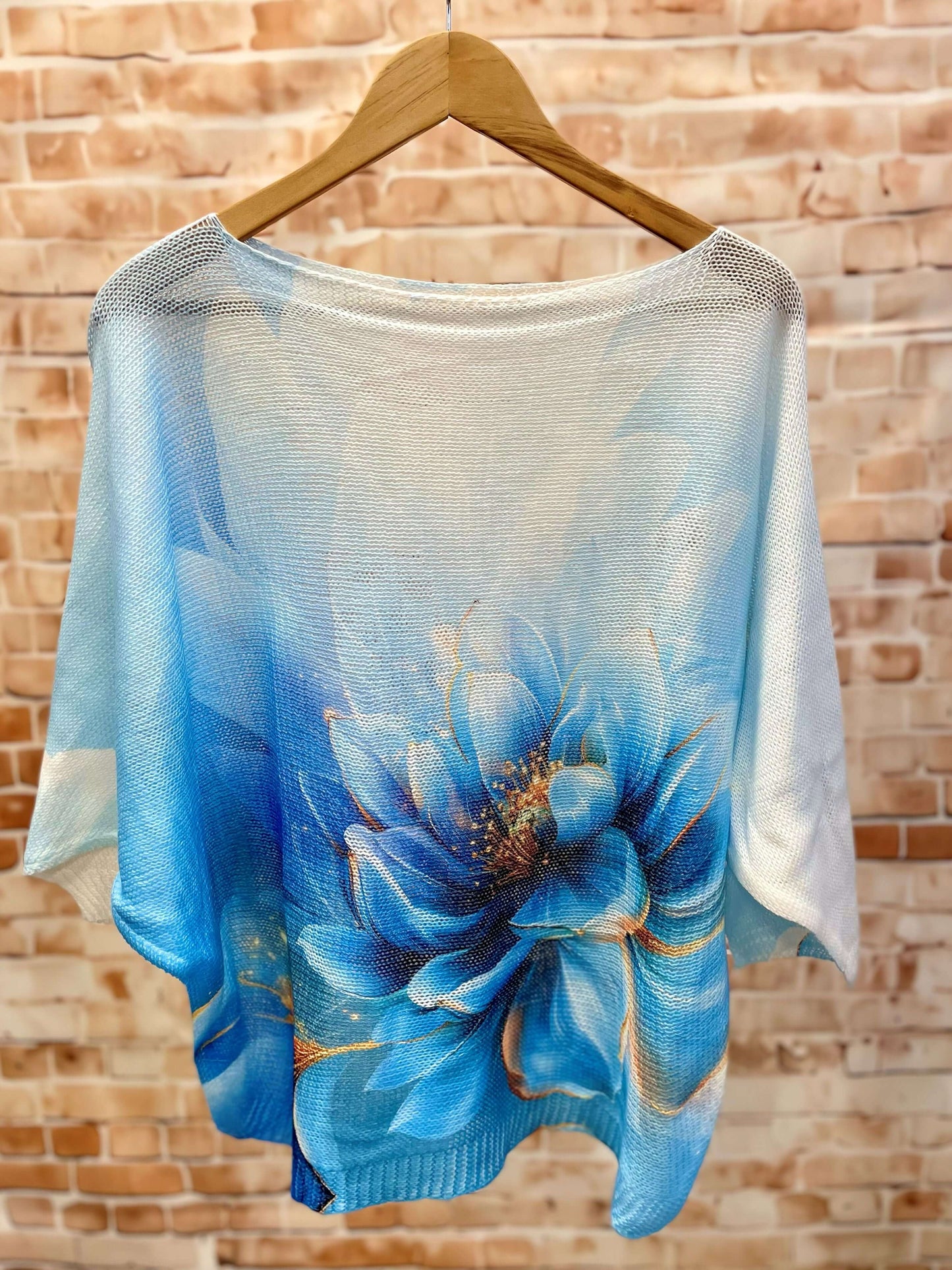 Kurzarm Netzpullis mit bunten Motiven