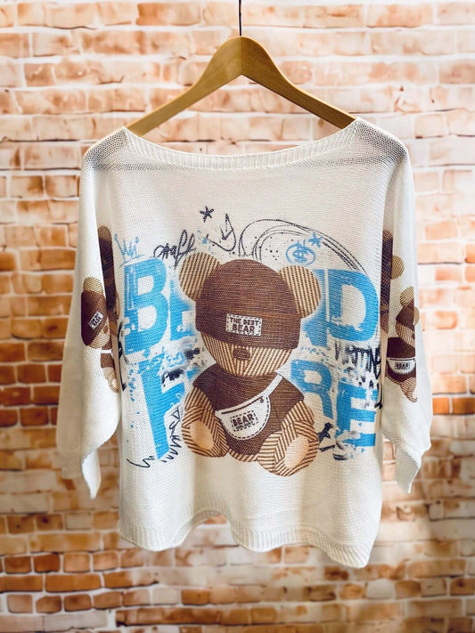 Bunte Kurzarm Netzshirts mit Fledermausärmeln