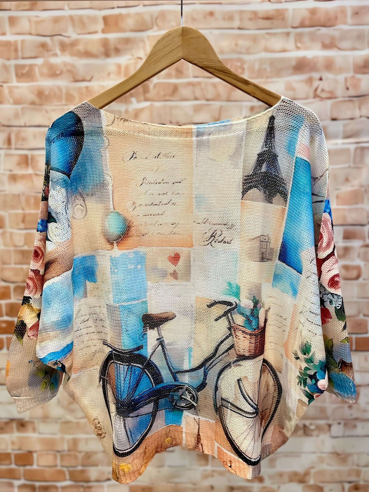 Kurzarm Netzpullis mit bunten Motiven